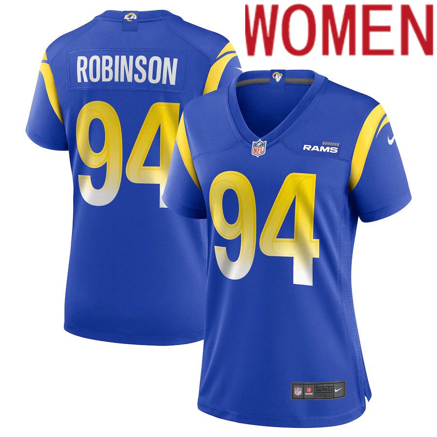 Women Los Angeles Rams #94 AShawn Robinson Nike Royal Game NFL Jersey->women nfl jersey->Women Jersey
